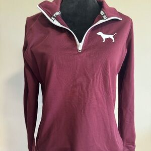 Victoria's Secret Pink Maroon Ultimate Quarter Zip Size M Medium